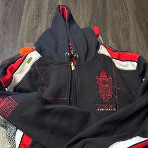 COOGI Black and Red Embroidered Hoodie